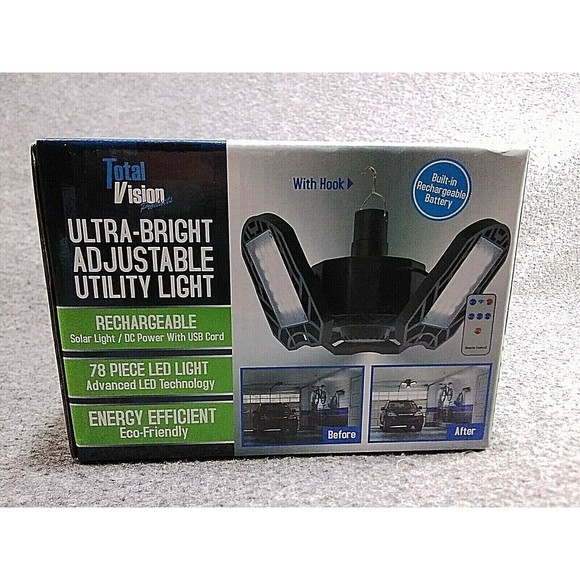 TOTAL VISION ULTRA-BRIGHT ADJUSTABLE LIGHT WITH REMOTE SOLAR OR DC CHAREABLE - Picture 3 of 5